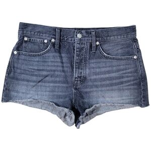 Madewell Relaxed‎ Denim Jean Shorts Womens 28 Faded Black Wash Cut Off Raw Hem